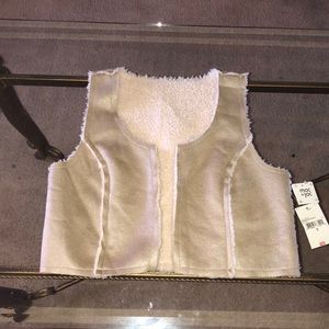 Reversible Faux Leather and Fur Vest